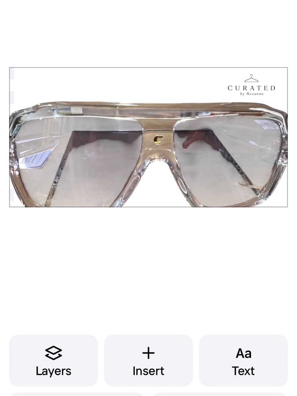 NEW Carrera 1053/S Shield Sunglasses Clear Crystal Gray Gradient w/ Case